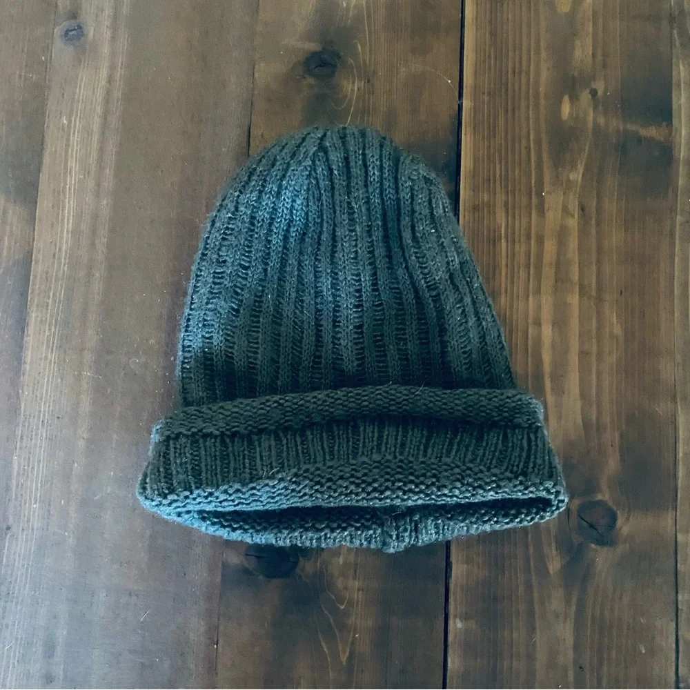 Silence + Noise green knit beanie